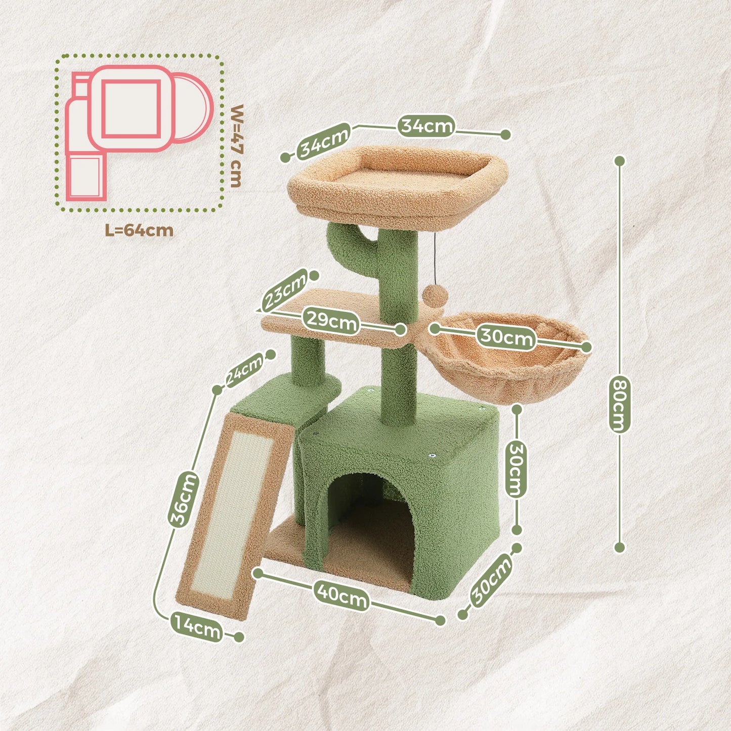PAWZ Road Cat Tree Tower Indoor Cats Removable Top Perch