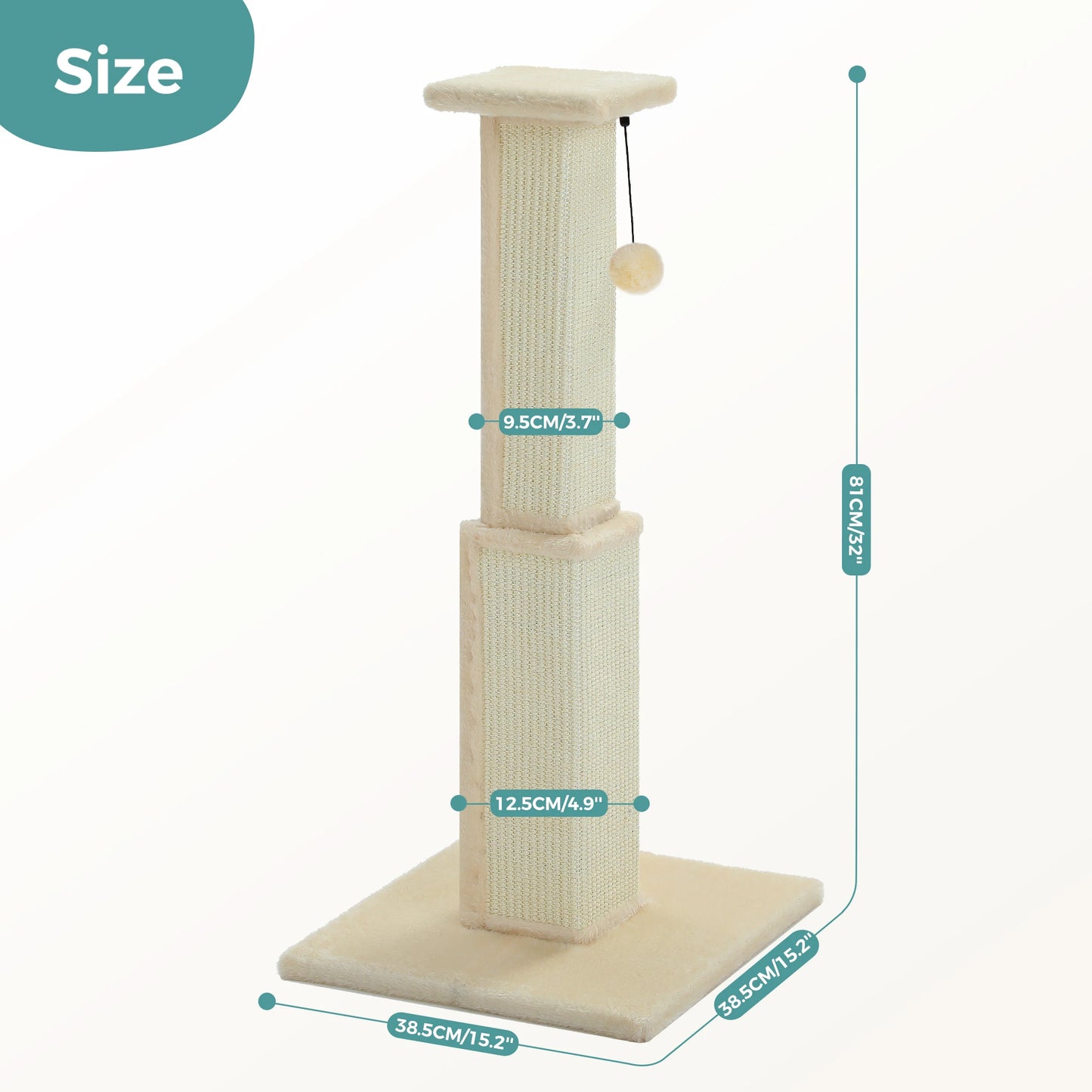 PAWZ Road Cat Scratching Post Indoor Sisal Dangling Ball Toy