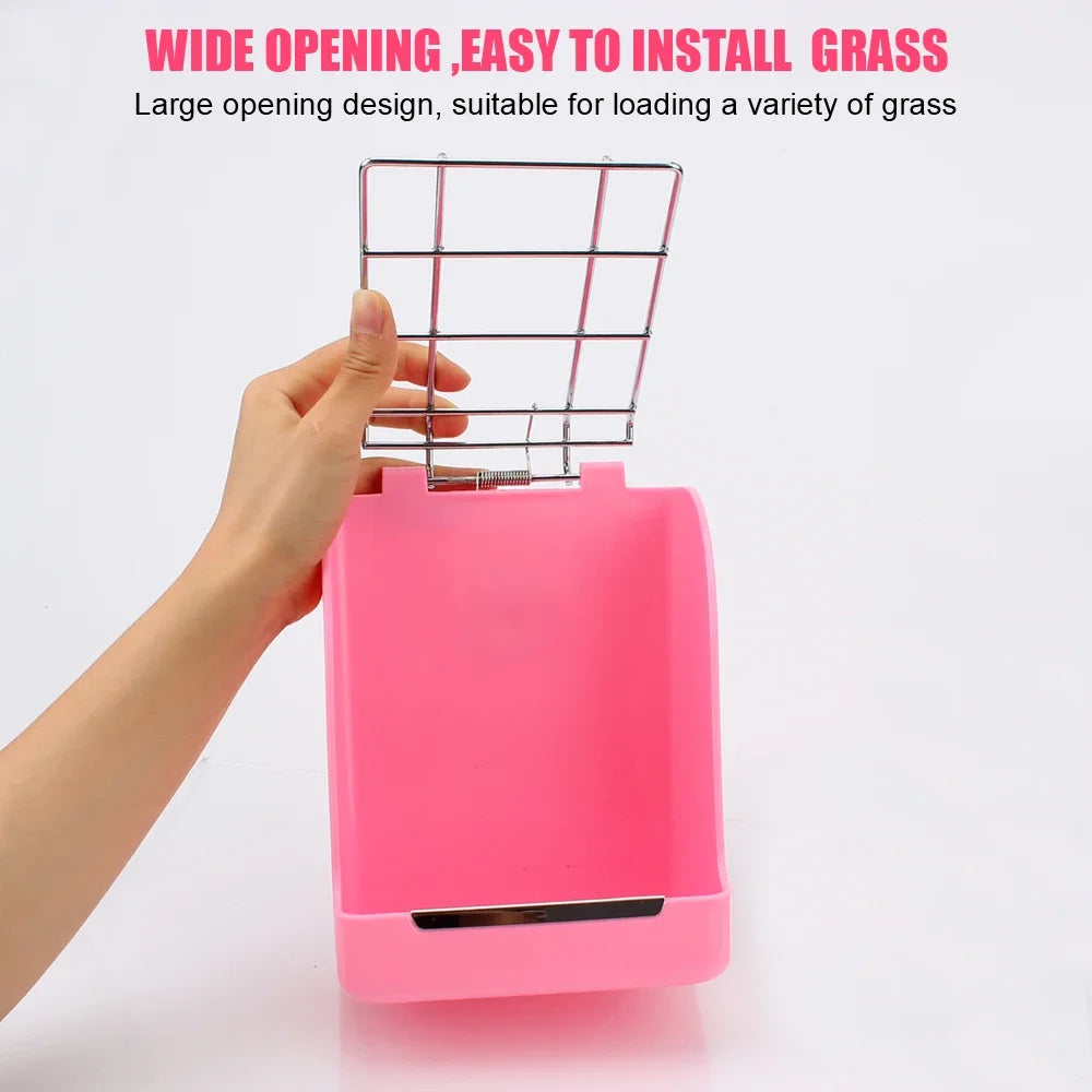 Spring Type Rabbit Grass Frame Rack Hay Feeder For Rabbits