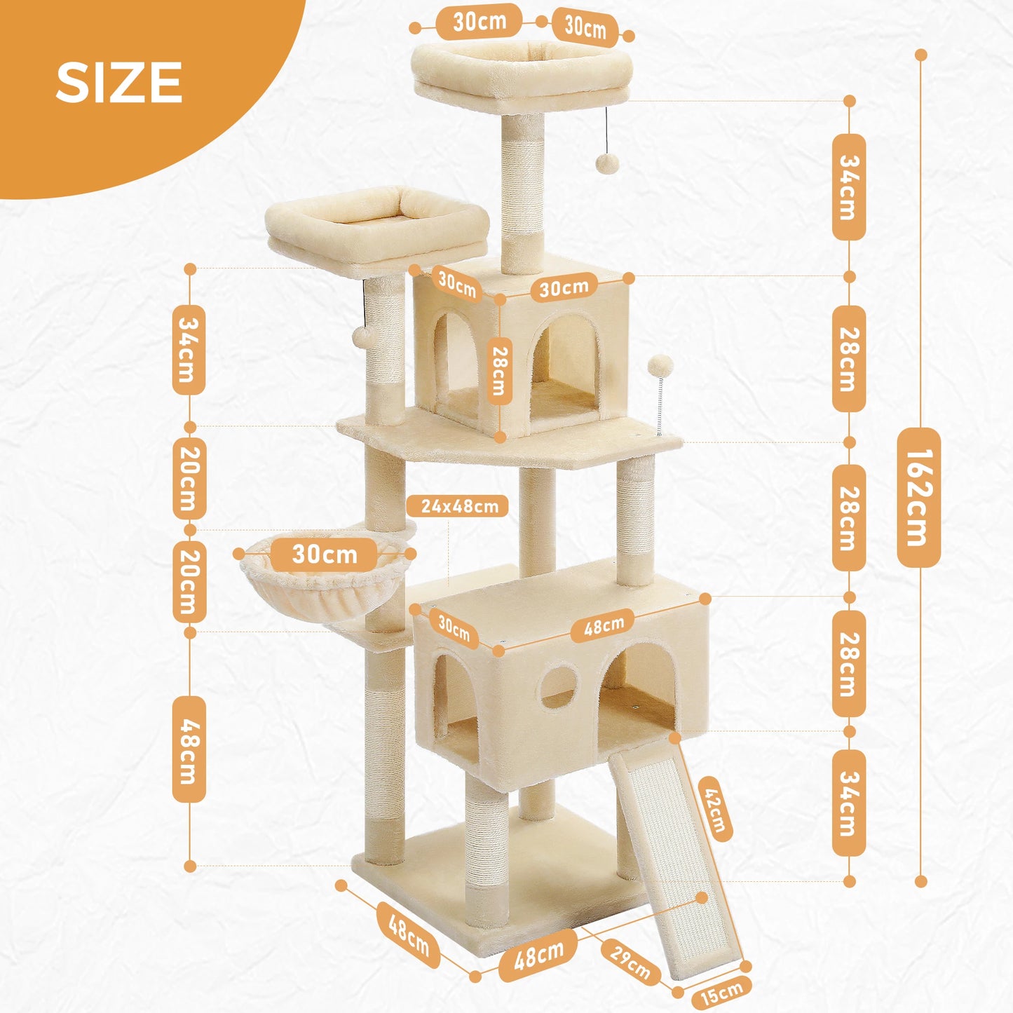 PEQULTICN Indoor Cat Tree Multi Level Tower With Scratching Posts