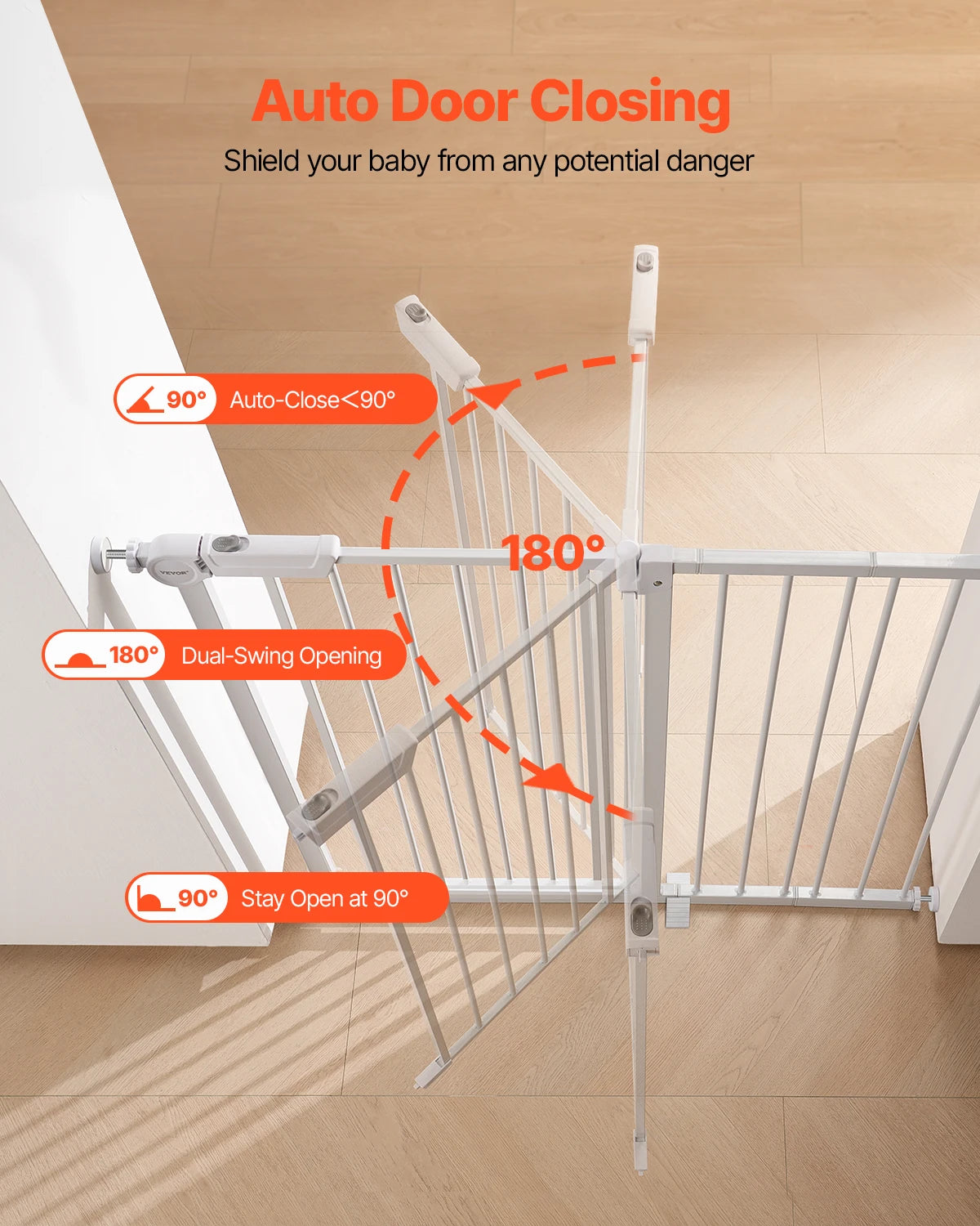 SucceBuy Baby Gate Easy Walk Through Pressure Mount Security