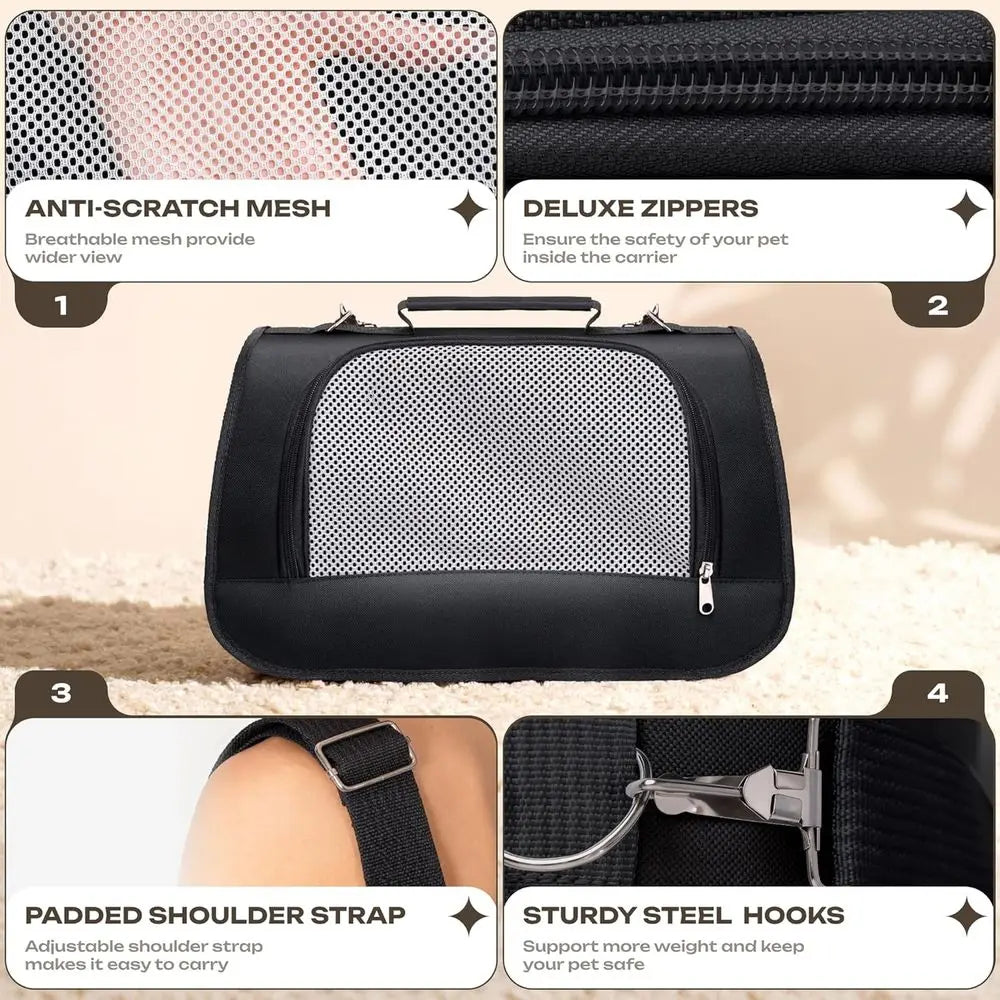 Soft Sided Animal Carrier Airline Approved Cats Rabbits Guinea Pigs
