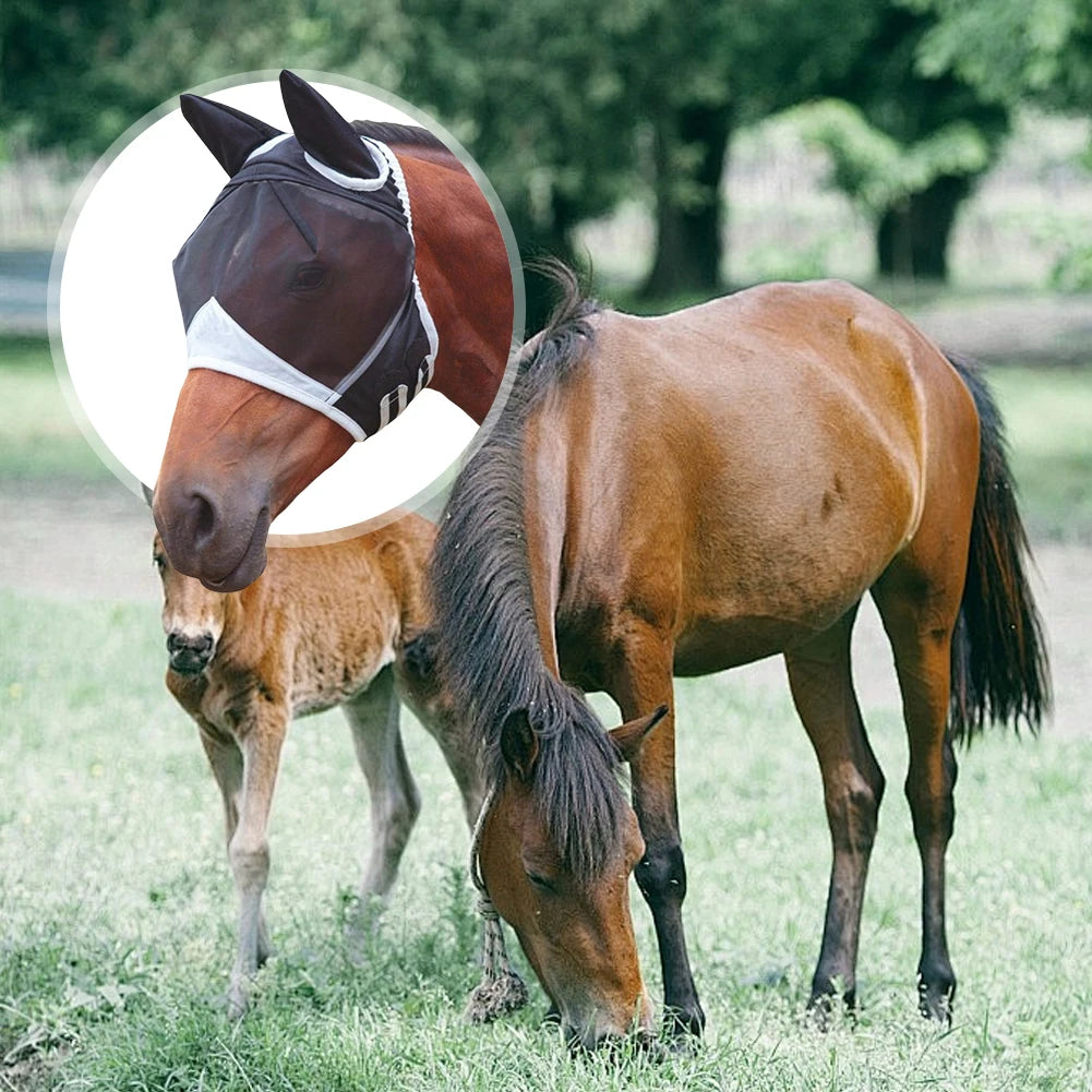 Shunmaii Breathable Horse Fly Mask Mesh Eye Shield For Horses