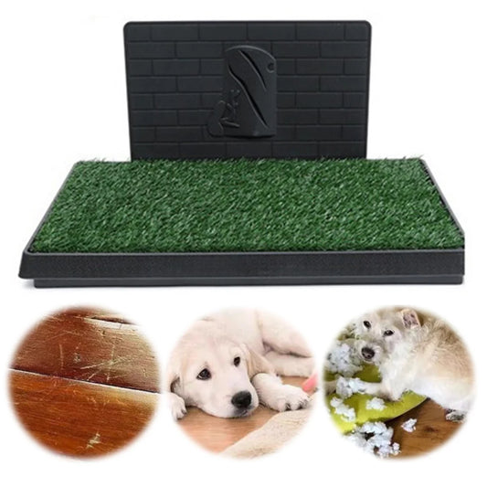 None Dog Grass Pad With Large Tray Puppy Turf Potty