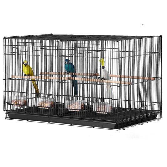 SucceBuy Flight Bird Cage With Divider Stackable Travel Pet Cage