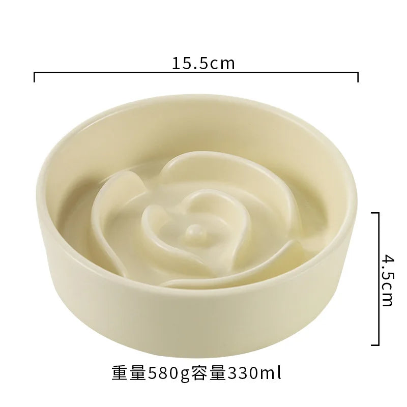 Ceramic Slow Feeder Dog Bowl For Small To Medium Dogs