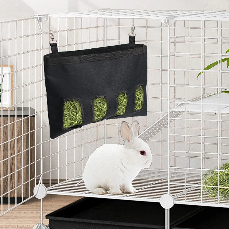Rabbit Hay Bag Hanging Pouch Feeder For Small Animals