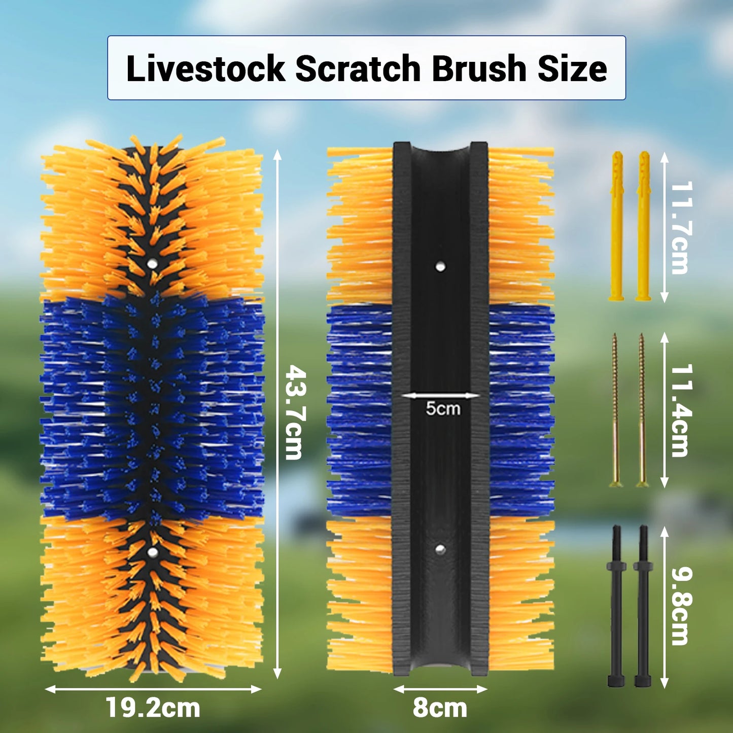 TWISTER.CK Livestock Scratch Brush Kit for Horses and Cattle
