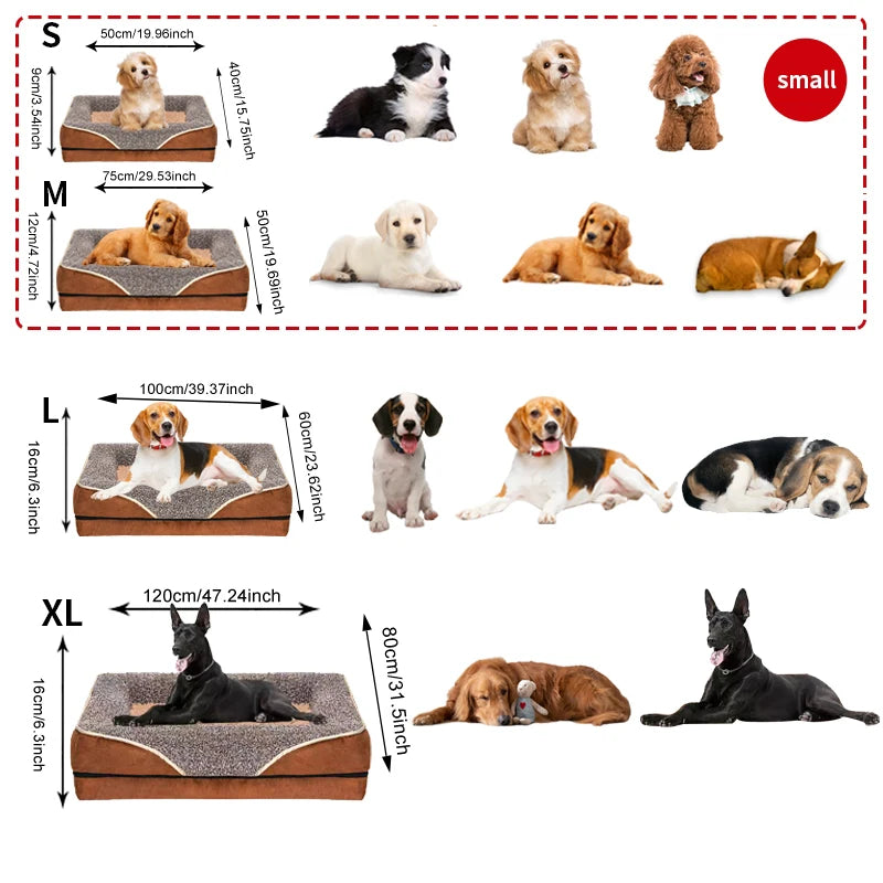 NONECN Dog Bed With Removable Washable Cover And Raised Edges