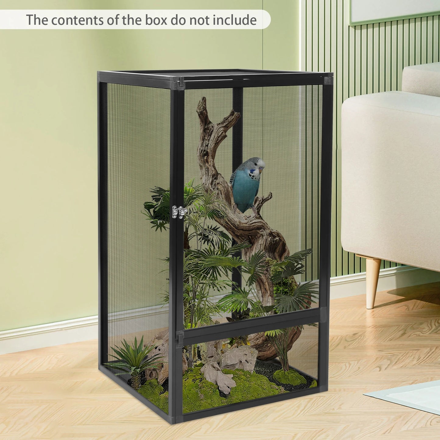 Aluminum Alloy Reptile Feeding Box Micro Habitat Terrarium Enclosure