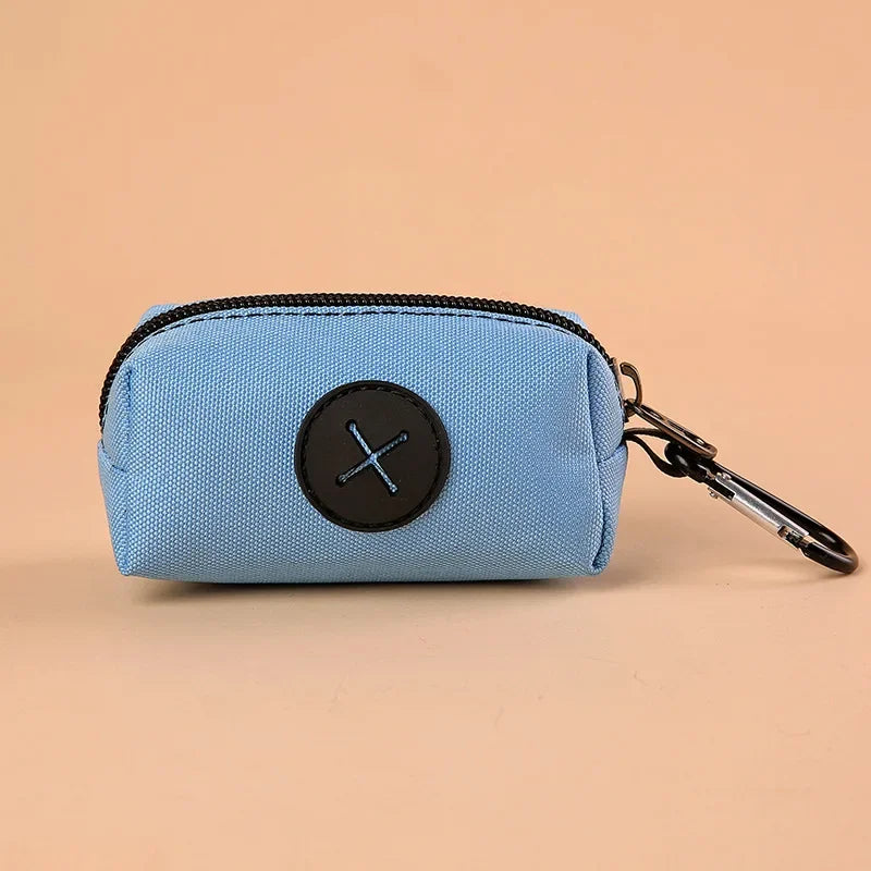 Canvas Dog Poop Bag Holder, Outdoor Pet Waste Bag Dispenser with Carabiner Clip, Animal Waste Collection Pouch