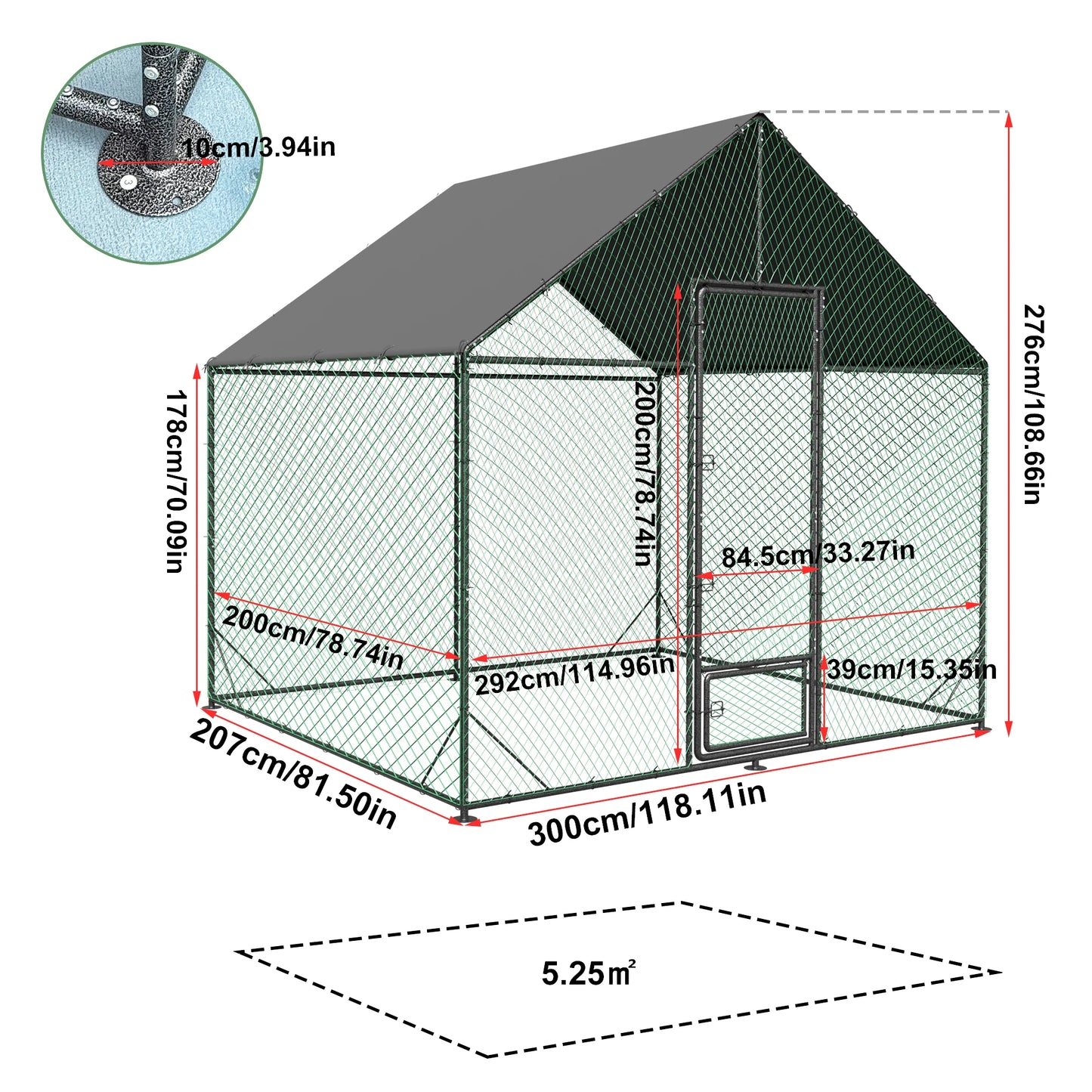 BINGOPAW Heavy Duty Metal Chicken Coop With Cover And Netting