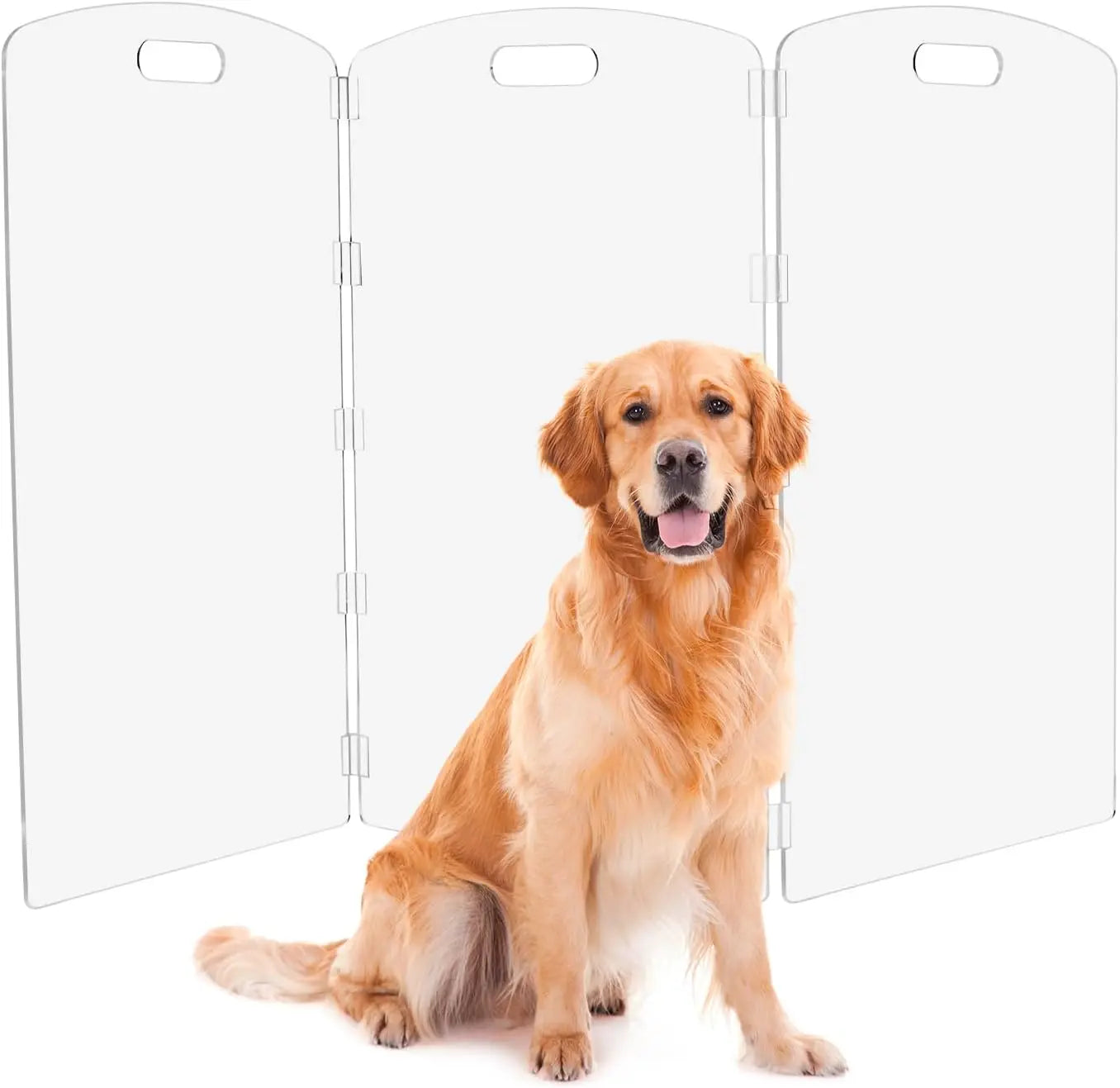 NONEDog Door Modern Frame Clear Acrylic Freestanding Dog Gate