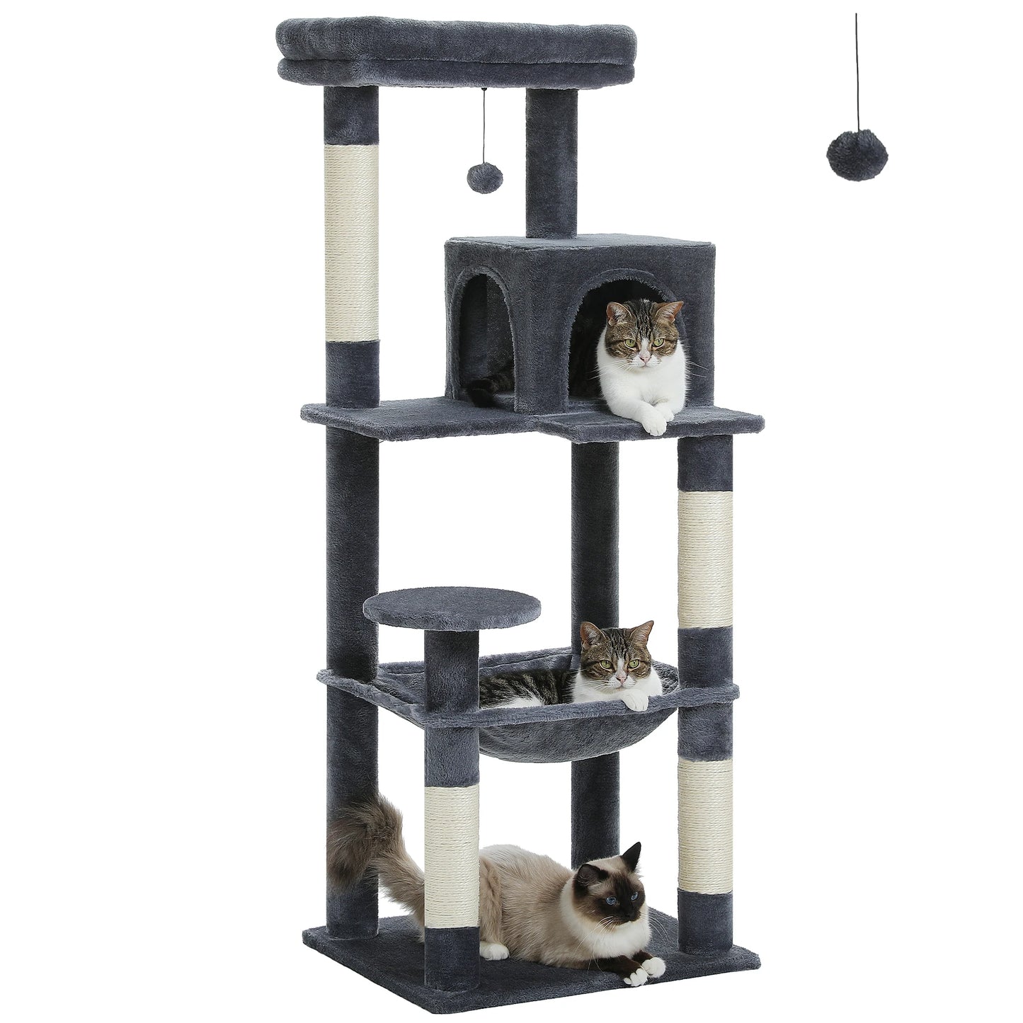 PEQULTICN Multi Level Cat Tree With Scratching Posts Hammock