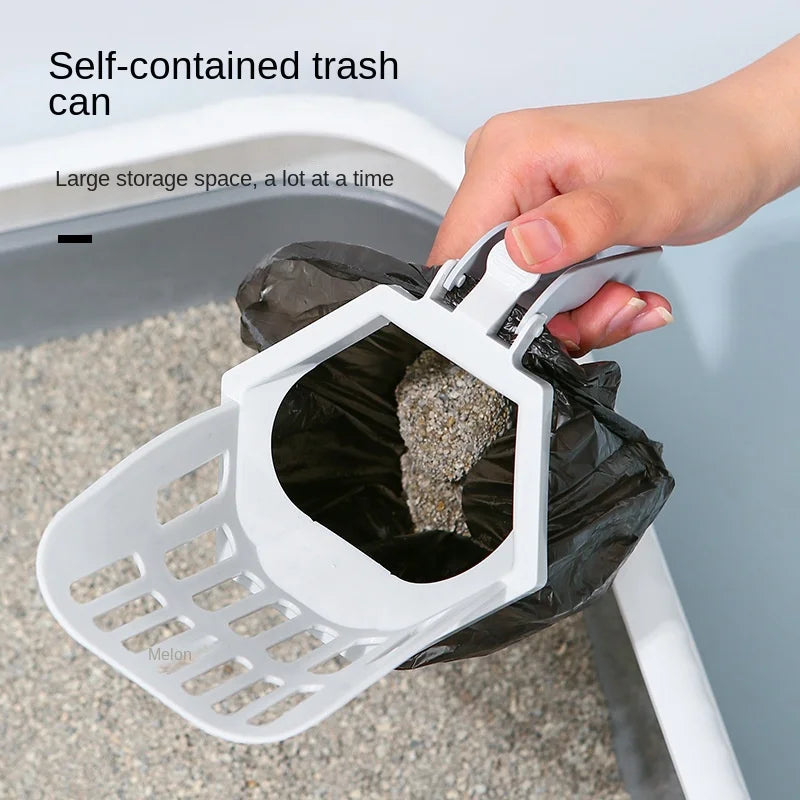 Cat Litter Scooper Self Cleaning Large Capacity Built In Bag
