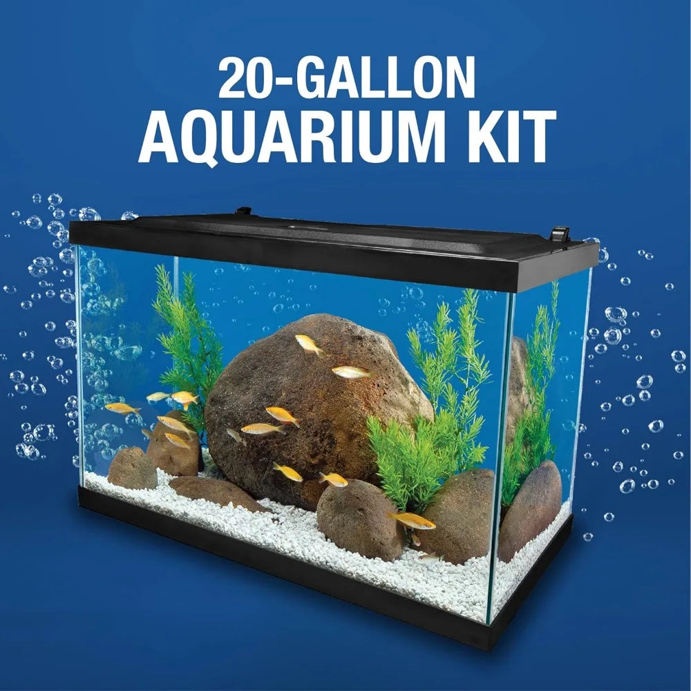 Tropical Freshwater Aquarium Tank Kit With LED Light And Accessories